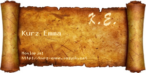 Kurz Emma névjegykártya